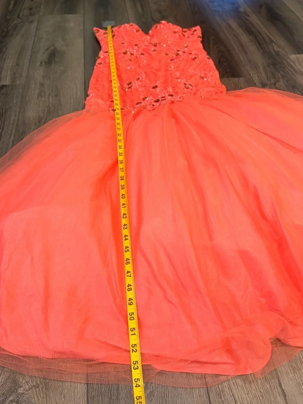 Anny Lee Coral Lace Mermaid Prom Dress Beaded Formal Gown Small Pageant Event - Picture 9 of 16